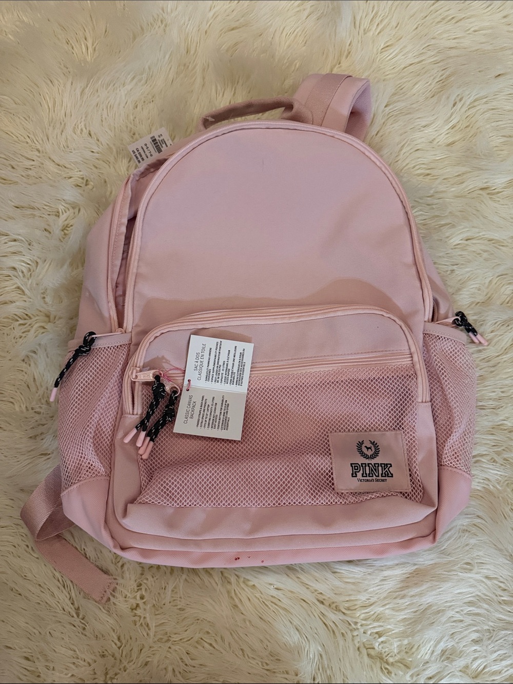PINK Victoria's Secret Pastel Pink Mesh Front Backpack